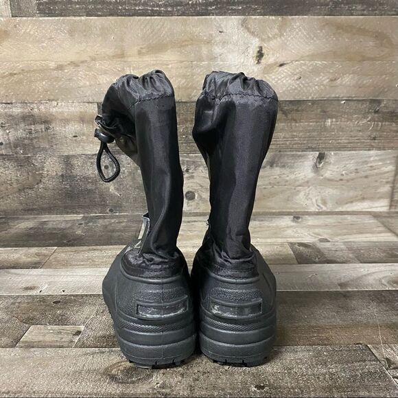 Sorel snow boots kids size 2 black and gray lined - Picture 4 of 6